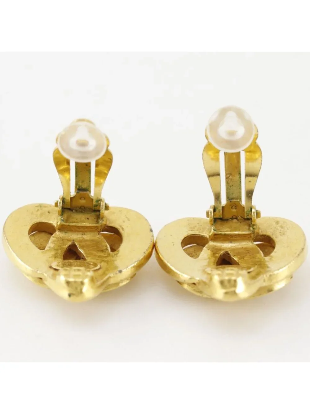 Chanel CC Logo Vintage Gold Plated Earrings